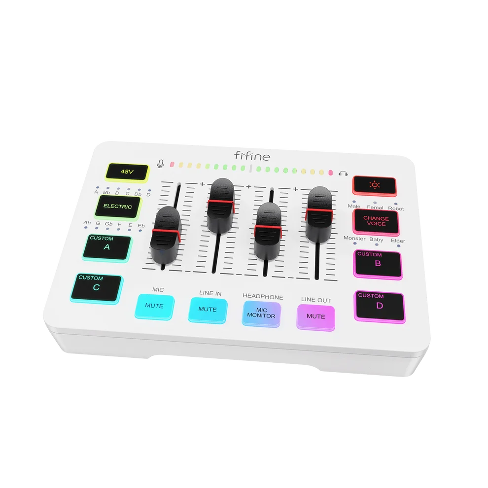 FIFINE AmpliGame SC3 Gaming Audio Mixer with RGB